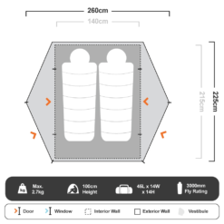 Companion Pro Hiker 2 Tent -Camelbaked Store 1202778
