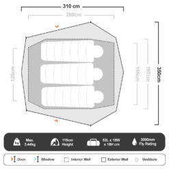 Howqua 3 Hiking Tent -Camelbaked Store 1206768