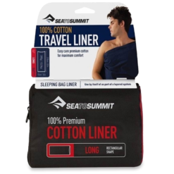 Sea To Summit 100% Cotton Travel Liner − Long Rectangular -Camelbaked Store 1241325 cotton liner long navy