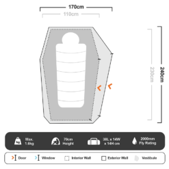 Mantis Ultralight 1 Hiking Tent -Camelbaked Store 1249540