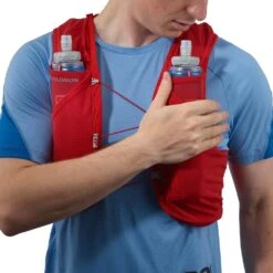 Salomon Adv Skin 5 Unisex Running Vest With Flasks Included 14 Salomon Adv Skin 5 Unisex Running Vest With Flasks Included -Camelbaked Store 1249916 adv skin 5 unisex running vest with flasks goji berry x small