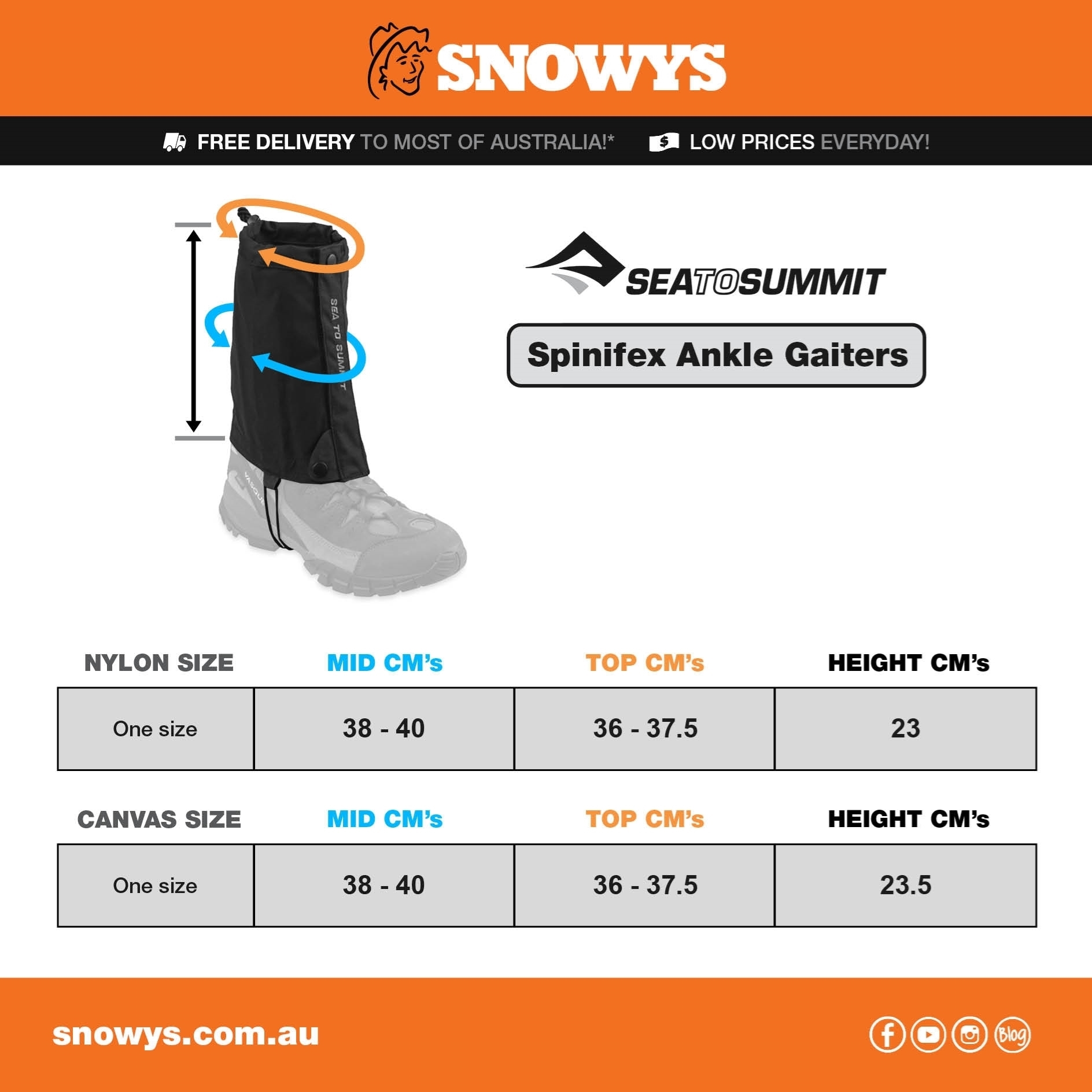 Sea To Summit Spinifex Ankle Gaiters Canvas 6 Sea To Summit Spinifex Ankle Gaiters Canvas - Image 4